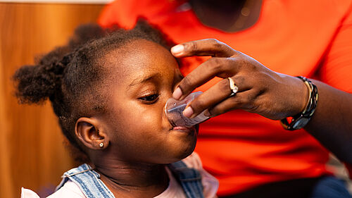 PediCAP Study. A child receives medication.